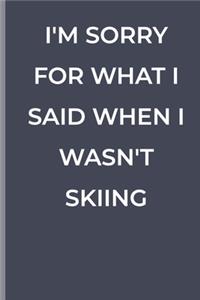 I'm Sorry for What I Said When I Wasn't Skiing