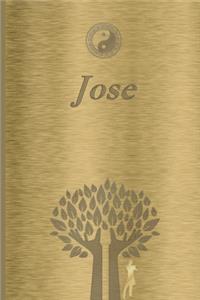 Jose: Personalized Name Journal/Notebook for Men - Masculine Metal-look Cover with Lined Writing Pages