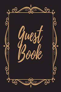 Guest Book - Gold Frame #10 For any occasion Light Green Color Pages 8.5 x 8.5 Inches 82 pages