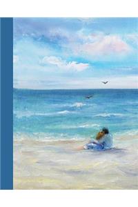 Journal: Couple on the Beach 8x10 - Lined Journal - Writing Journal with Blank Lined Pages