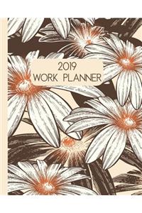 2019 Work Planner: Funky Retro Vintage Flowers. Daily and Weekly Action Planner. Prioritize, Schedule and Achieve Your Tasks and Goals.