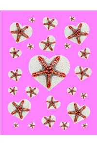 I Love Starfish Journal Notebook Pink 150 College Ruled Pages 8.5 X 11