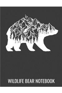 Wildlife Bear Notebook: Mountain Lover gifts. Wildlife Nature Notebook. 8.5 x 11 size 120 Lined pages bear Notebook Journal for camping.