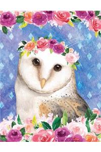 My Big Fat Journal Notebook For Bird Lovers Owl In Flowers