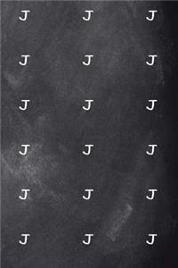 Monogram J Journal Personalized Monogram Pattern Custom Letter J Chalkboard