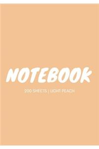 Notebook 200 Sheets: Light Peach: Notebook 7 X 10: Notebook 400 Pages