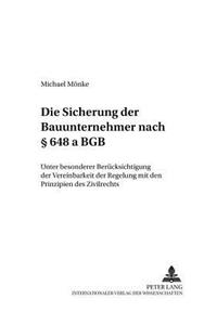 Die Sicherung Der Bauunternehmer Nach § 648 a Bgb