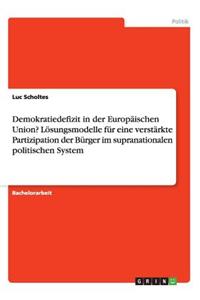 Demokratiedefizit in der Europäischen Union? Lösungsmodelle für eine verstärkte Partizipation der Bürger im supranationalen politischen System