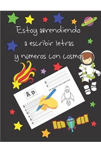 Estoy aprendiendo a escribir letras y números con cosmos