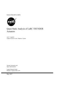Quasi-Static Analysis of LaRC THUNDER Actuators