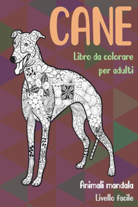 Libro da colorare per adulti - Livello facile - Animali Mandala - Cane