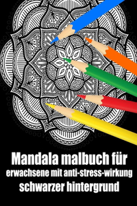 Mandala malbuch für erwachsene mit anti-stress-wirkung schwarzer hintergrund