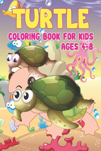 Turtle Coloring Book for Kids Ages 4-8