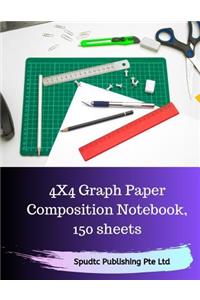 4x4 Graph Paper Composition Notebook, 150 sheets