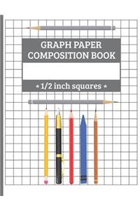 Graph Paper Composition Book - 1/2 inch squares