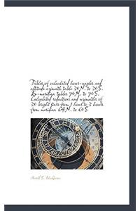 Tables of Calculated Hour-Angles and Altitude Azimuth Table 30n. to 30s. Ex-Meridian Tables 70n. to