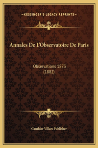 Annales De L'Observatoire De Paris