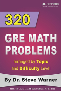 320 GRE Math Problems arranged by Topic and Difficulty Level: 160 GRE Questions with Solutions, 160 Additional Questions with Answers