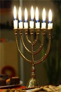 Golden Menorah with Burning Candles Hanukkah Journal