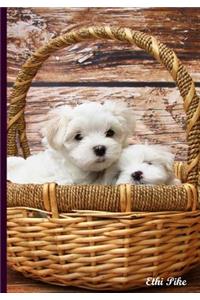 Pups In A Basket - Notebook / Extended Lines / Soft Matte Cover