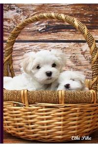 Pups In A Basket - Notebook / Extended Lines / Soft Matte Cover