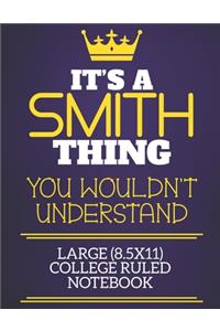 It's A Smith Thing You Wouldn't Understand Large (8.5x11) College Ruled Notebook