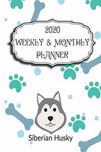 2020 Siberian Husky Planner: Weekly & Monthly with Password list, Journal calendar for Siberian Husky owner: 2020 Planner /Journal Gift,134 pages, 8.5x11, Soft cover, Mate Finis