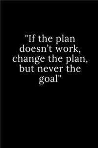 If the plan doesn't work, change the plan, but never the goal