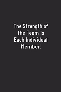 The Strength of the Team is each Individual Member.