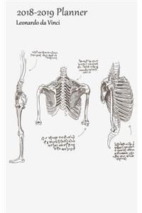 2018-2019 Planner Leonardo Da Vinci: Academic Planner 2018-19 Weekly Calendar Organizer with Yearly and Monthly Pages and Classic Skeleton Drawings Cover