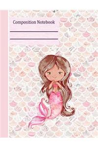 Mermaid Pink Composition Notebook - Blank