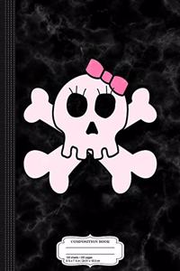 Cute Pink Skull and Bones Composition Notebook