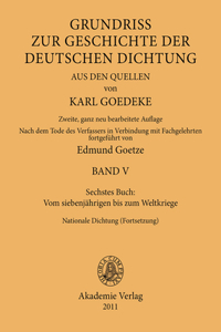 Sechstes Buch: Vom Siebenjährigen Bis Zum Weltkriege: Nationale Dichtung (Fortsetzung)
