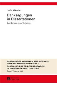 Danksagungen in Dissertationen