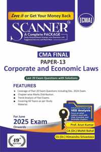Corporate and Economic Laws (Paper 13 | CMA Final | Gr. III) Scanner - Including questions and solutions | Applicable for June 2025 Exam Onwards | Green Edition