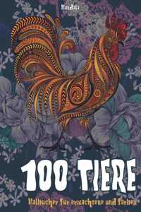 Malbücher für Erwachsene und Farben - Mandala - 100 Tiere