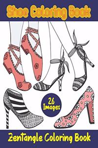 Shoe Coloring Book. Zentangle Coloring Book