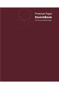 Premium Paper Sketchbook Large 8 x 10 Inch, 100 Sheets Ox-Red Cover