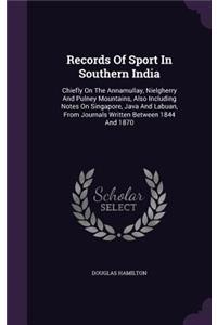 Records Of Sport In Southern India