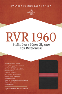 Rvr 1960 Biblia Letra Super Gigante, Negro Piel Fabricada Edicion Con Cierre