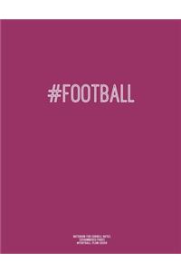 Notebook for Cornell Notes, 120 Numbered Pages, #FOOTBALL, Plum Cover