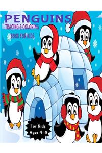 Penguins Tracing and Coloring Book for Kids