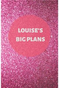 Louise's Big Plans - Notebook/Journal/Diary - Personalised Girl/Women's Gift - Birthday/Party Bag Filler - 100 lined pages (Dark pink glitter)
