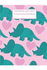 Half Blank Half Lined Composition Notebook