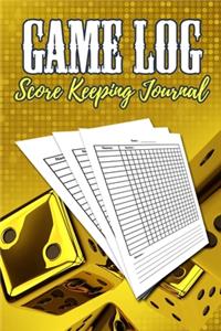 Game Log Score Keeping Journal