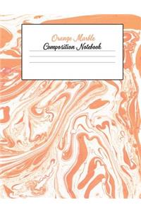 Orange Marble Composition Notebook