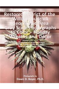 Big Kids Coloring Book: Restored District Williamsburg VA Geographic Area: Gray Scale Photos to Color - Holiday Wreaths and Décor, Volume 6 of 9 - 2017