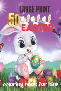50 large print easter coloring book for kids