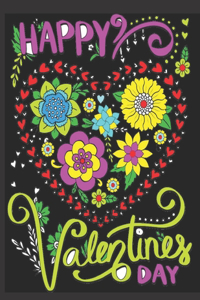 Happy valentines Day: An Adult Coloring Book with Beautiful Flowers, Adorable Animals, and Romantic Heart Designs /Adult coloring book for Valentine's day and every day r