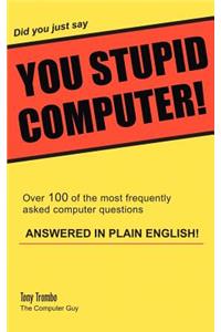 Did you just say YOU STUPID COMPUTER!